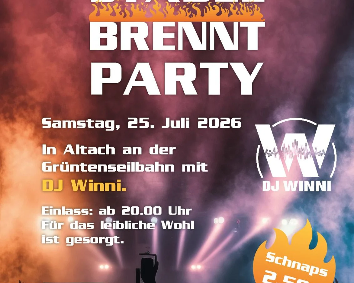 Plakat Stadel brennt Party 2026